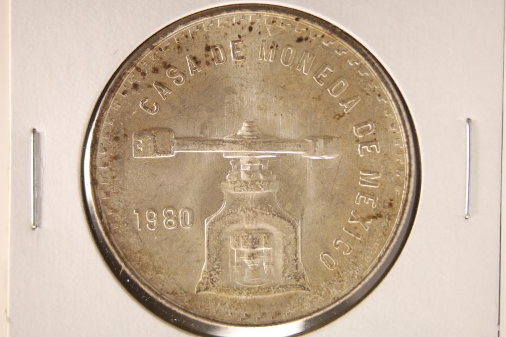 1980 MEXICO ONZA 1 OZ. FINE SILVER WITH TONING (1 of 2)