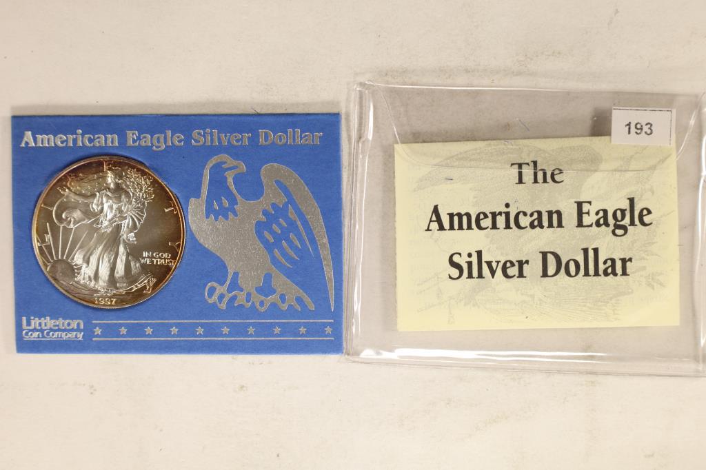 1997 AMERICAN SILVER EAGLE BRILLIANT UNC WITH NICE (1 of 2)