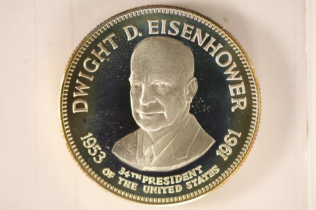 33 GRAM STERLING SILVER PROOF ROUND DWIGHT D. (1 of 2)