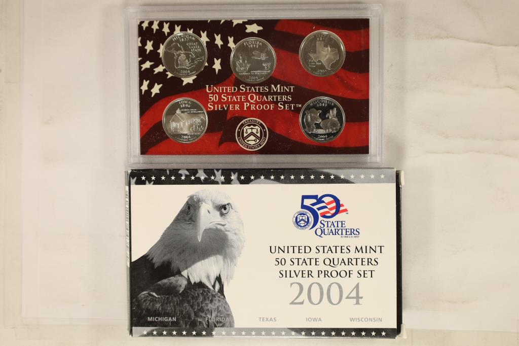 2004 SILVER US 50 STATE QUARTERS PROOF SET WITHBOX (1 of 2)