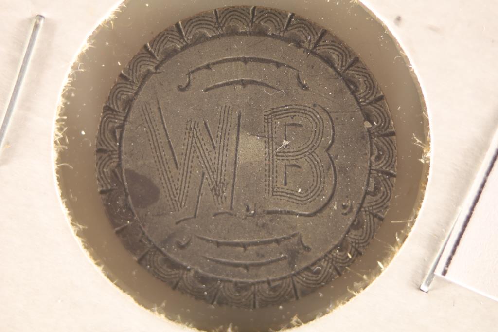 LOVE TOKEN ON 1877 SILVER SEATED LIBERTY DIME "WB" (1 of 2)