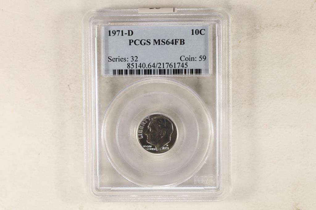 1971-D ROOSEVELT DIME PCGS MS64FB (1 of 2)