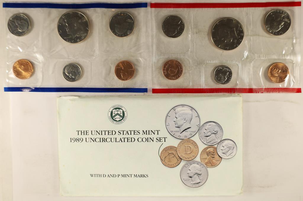 1989 US MINT SET (UNC) P/D (WITH ENVELOPE) (1 of 2)