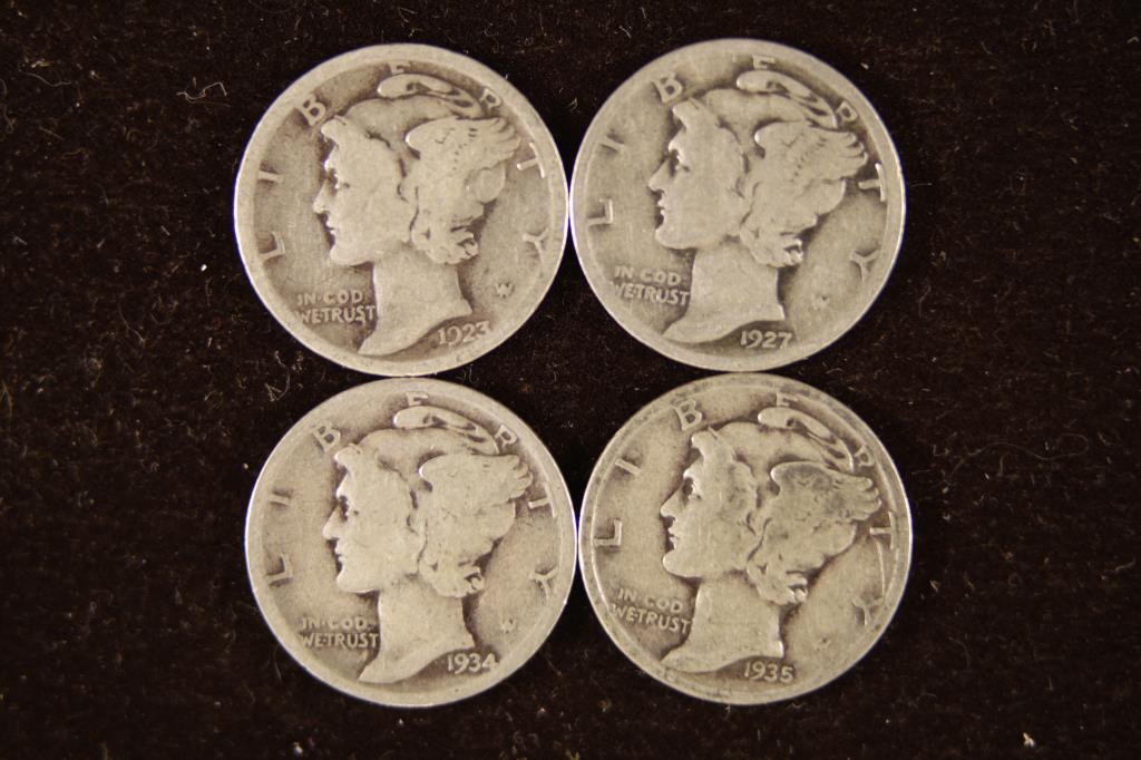 1923, 1927, 1934 & 1935 SILVER MERCURY DIMES (1 of 2)