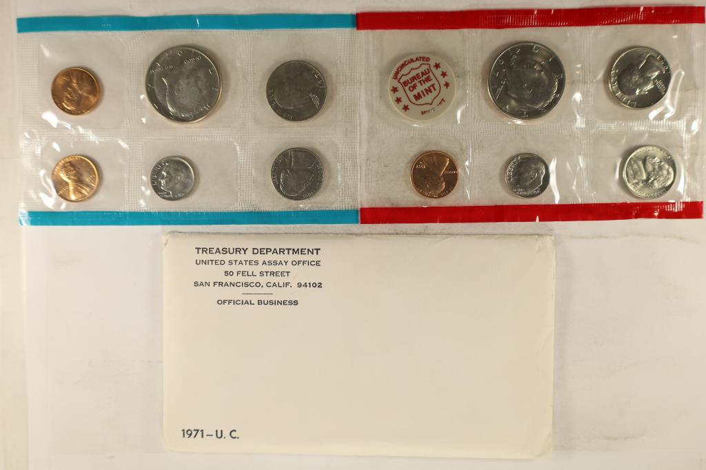 1971 US MINT SET (UNC) P/D/S (WITH ENVELOPE) (1 of 2)