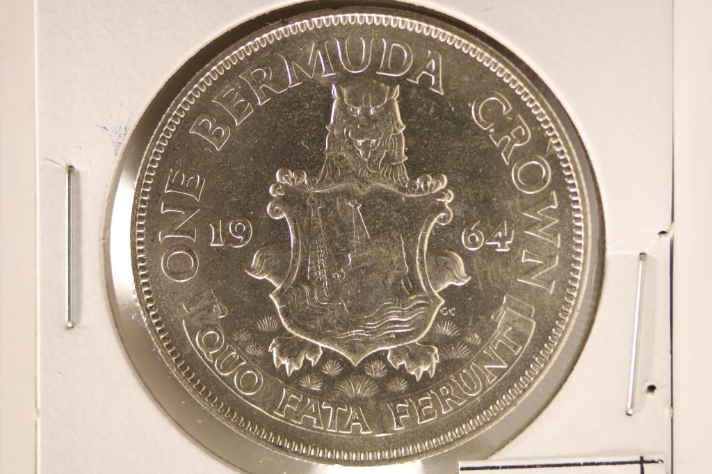 1964 BERMUDA SILVER BU 1 CROWN COIN .3636 OZ. ASW (1 of 2)