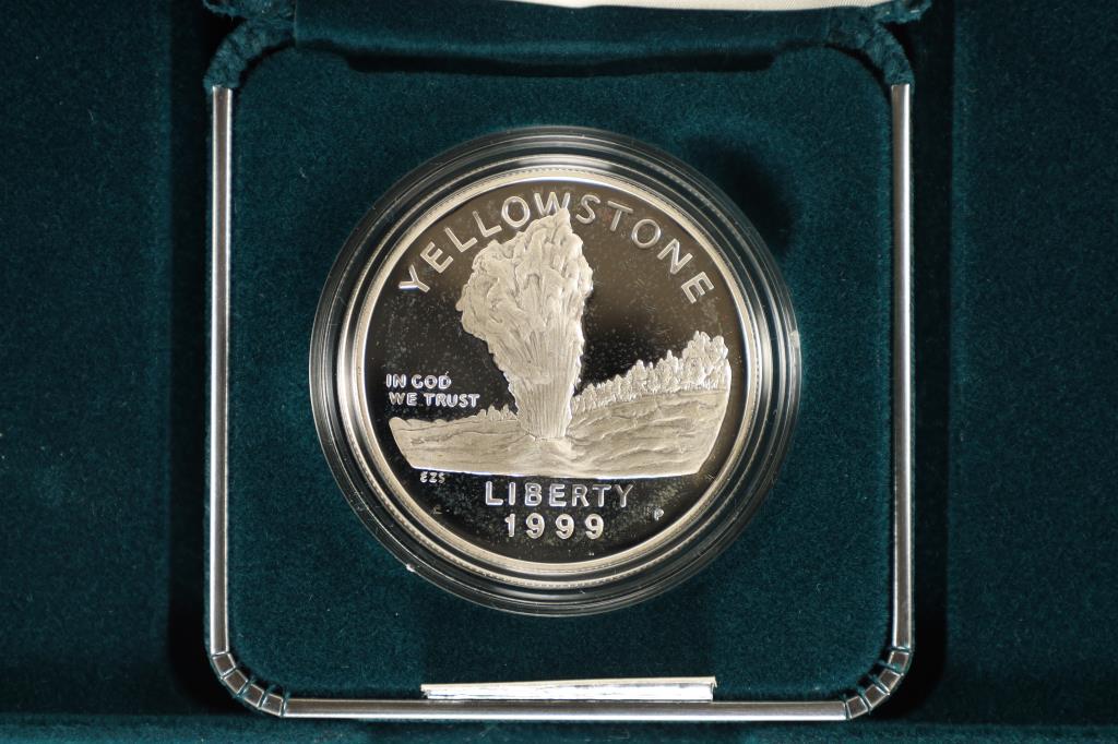 1999-P YELLOW STONE N.P. PROOF SILVER DOLLAR (1 of 3)