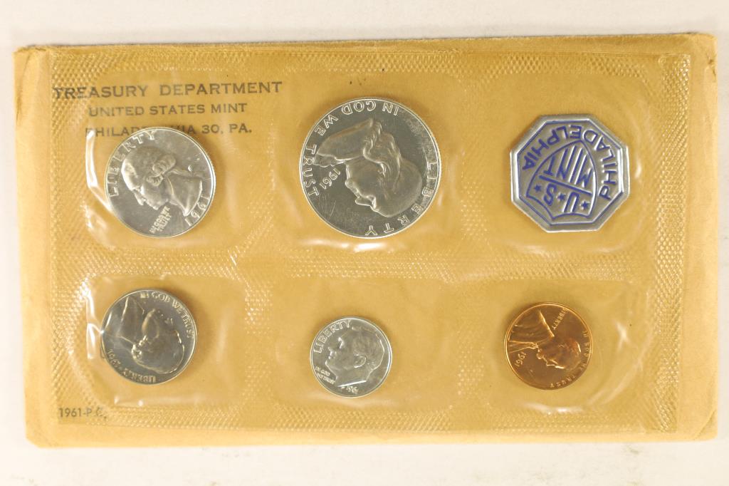 1961 US SILVER PROOF SET (WITH ENVELOPE) (1 of 2)