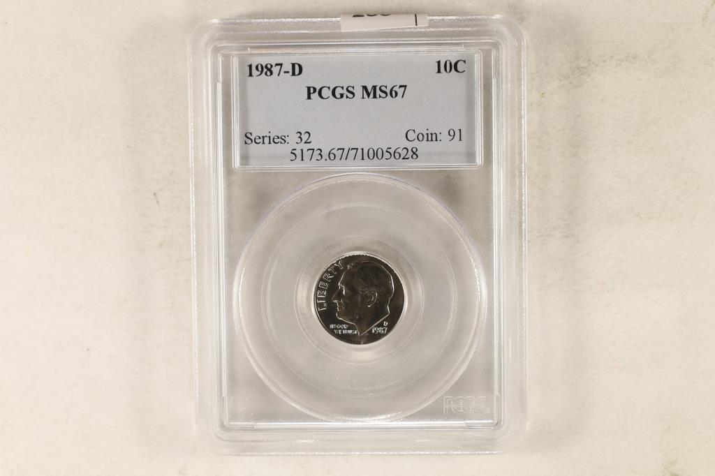 1987-D ROOSEVELT DIME PCGS MS67 (1 of 2)