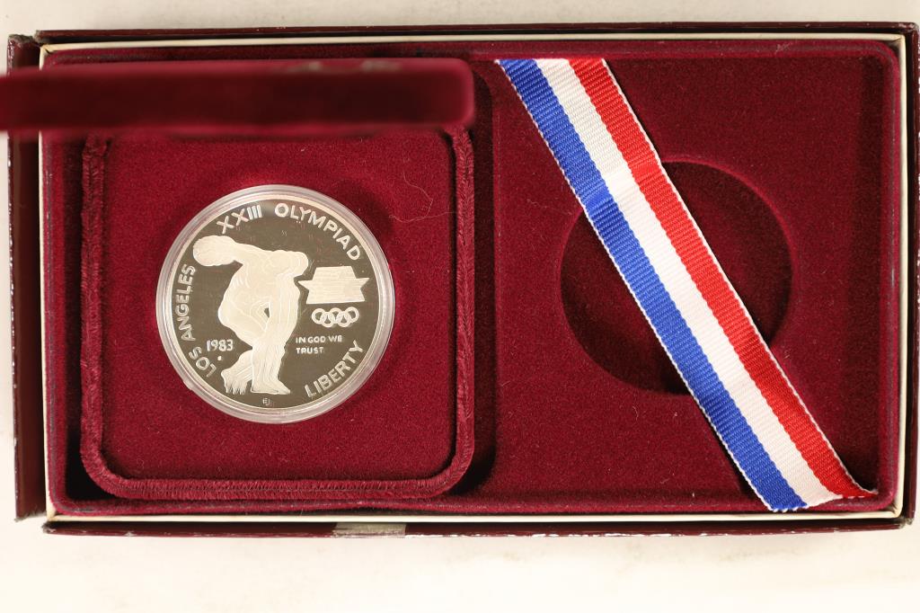1983-S US OLYMPIC "DISCUS THROWER" PROOF SILVER (1 of 3)