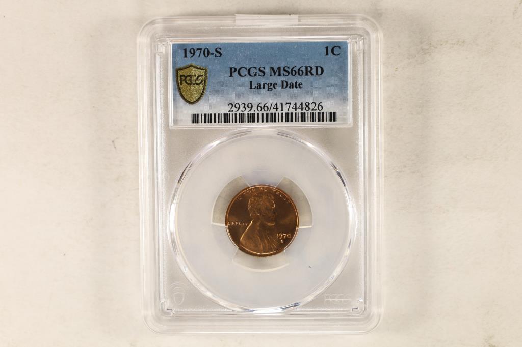 1970-S LINCOLN CENT PCGS MS66RD LARGE DATE (1 of 2)