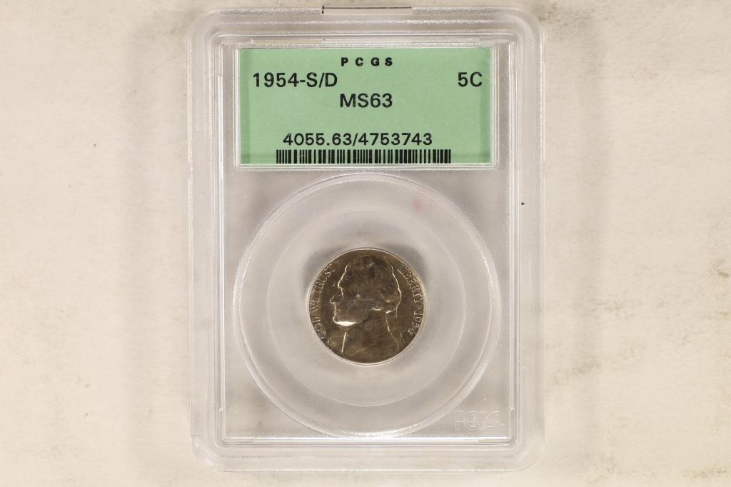 1954-S/D JEFFERSON NICKEL PCGS MS63 (1 of 2)