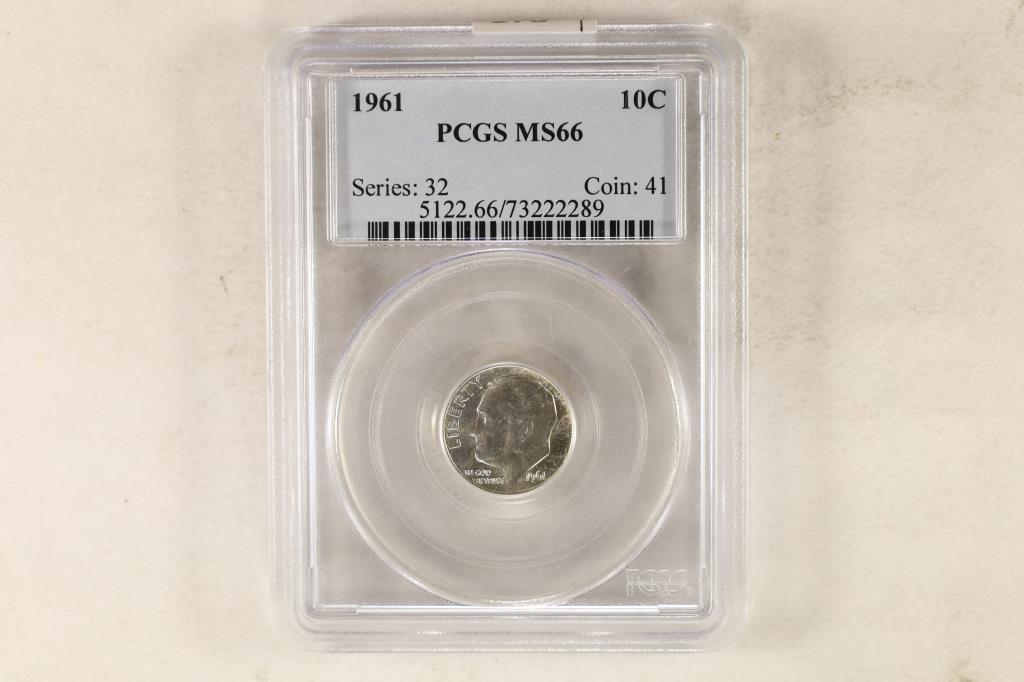 1961 SILVER ROOSEVELT DIME PCGS MS66 (1 of 2)