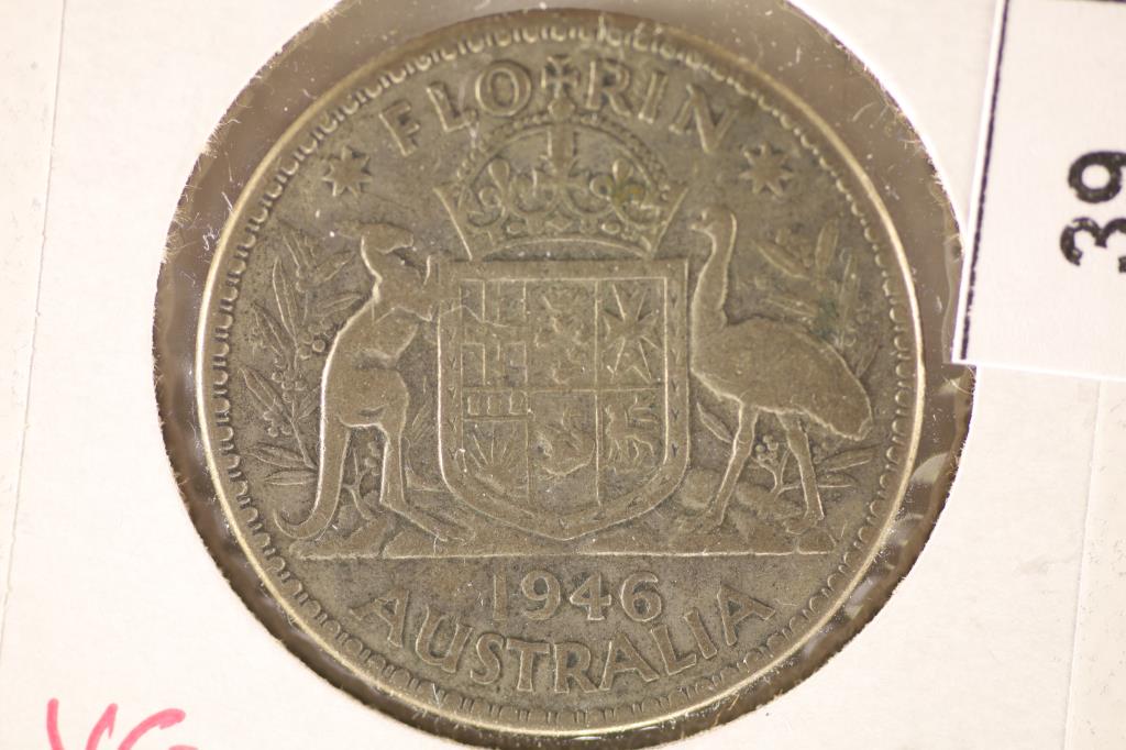 1946 AUSTRALIA SILVER FLORIN .1818 OZ. ASW (1 of 2)