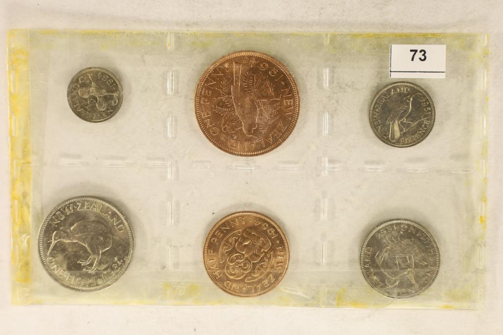 1964 NEW ZEALAND BRILLIANT UNC MINT SET (1 of 2)