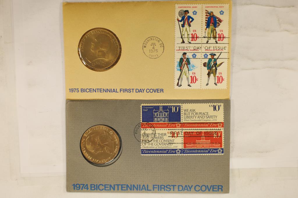 2 FIRST DAY COVER ENVELOPES WITH CANCELLED STAMPS (1 of 2)