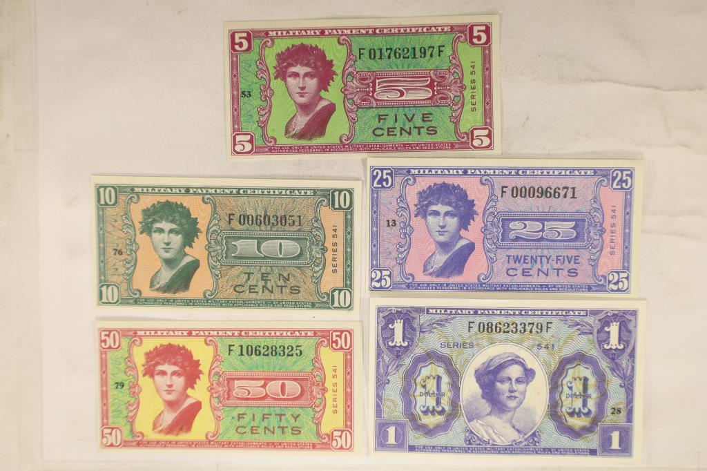 5-REPLICA SERIES 541 U.S. MILITARY PAYMENT CERTS: (1 of 2)