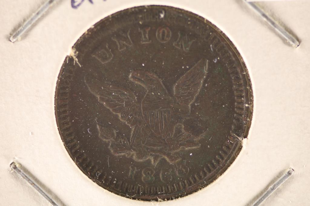 1863 CIVIL WAR TOKEN "UNION" ON OBVERSE AND (1 of 2)
