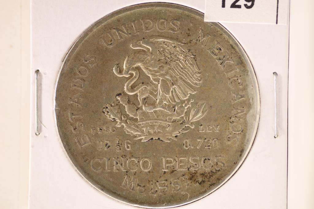 1951 MEXICO SILVER 1 PESO COIN .6431 OZ. ASW (1 of 2)
