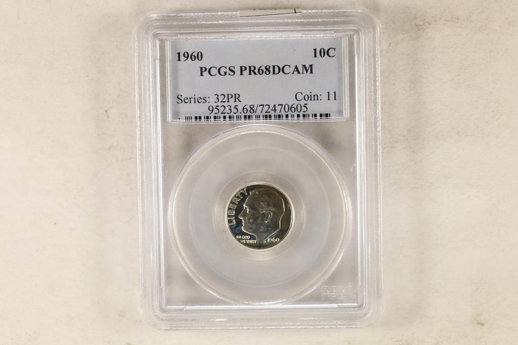 1960 SILVER ROOSEVELT DIME PCGS PR68 DCAM (1 of 2)
