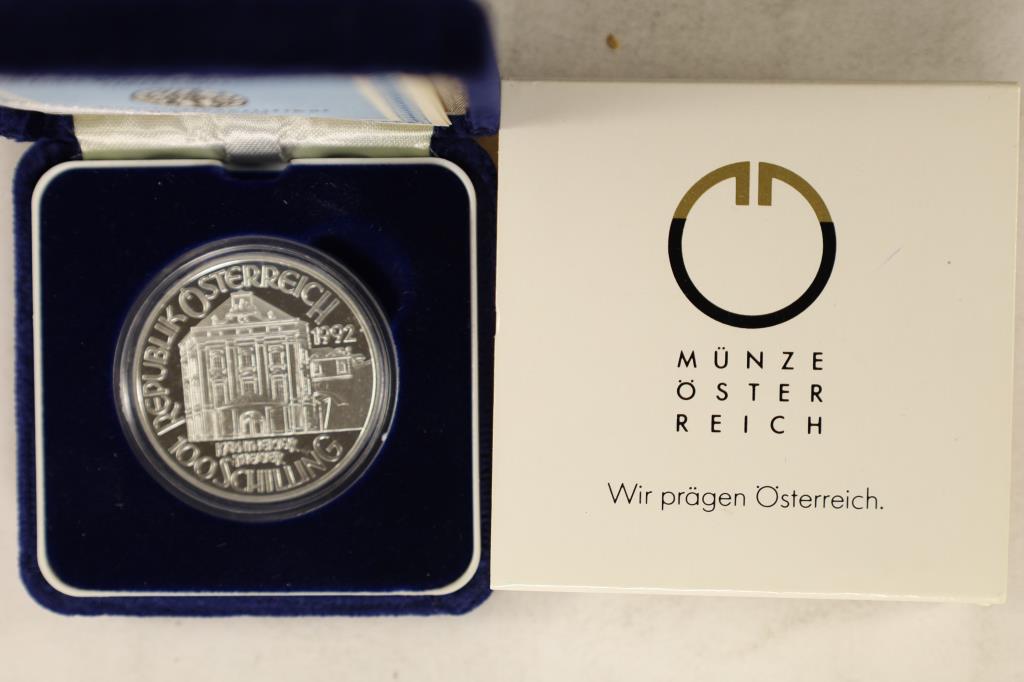 1992 AUSTRIA SILVER 100 SHILLING PF COIN "OTTO (1 of 3)