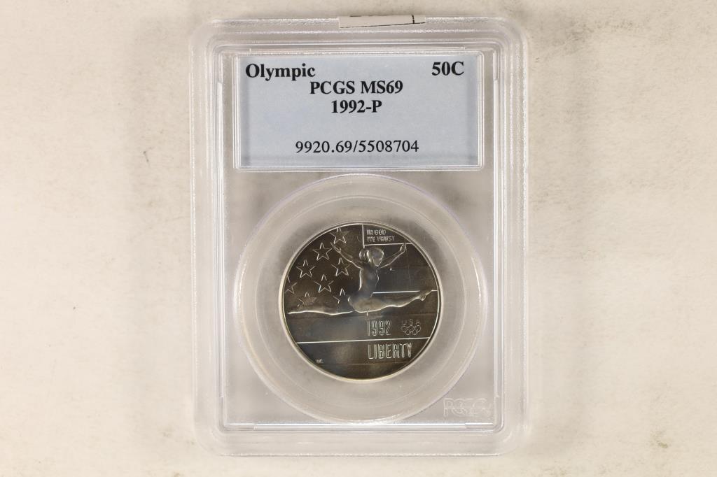 1992-P OLYMPIC HALF DOLLAR (GYMNASTICS) PCGS MS69 (1 of 2)