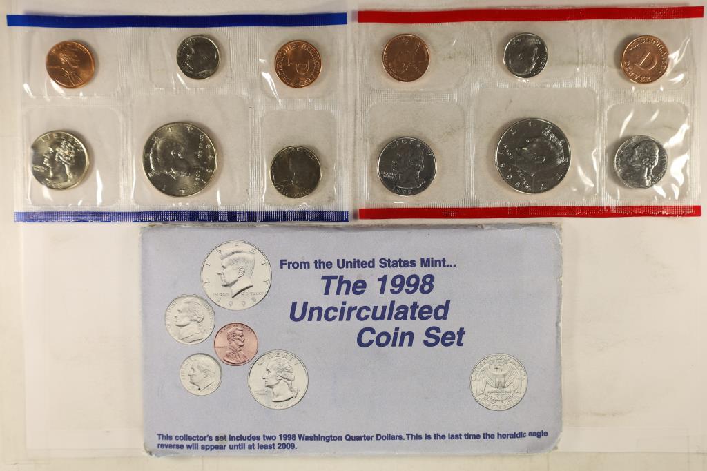 1998 US MINT SET (UNC) P/D (WITH ENVELOPE) (1 of 2)