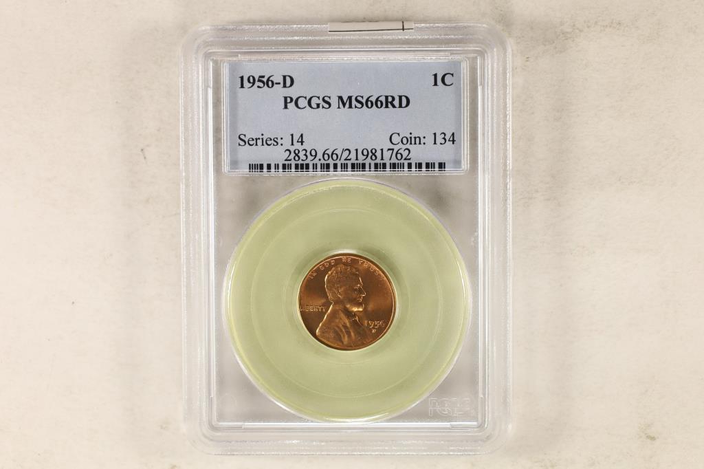1956-D LINCOLN CENT PCGS MS66RD (1 of 2)