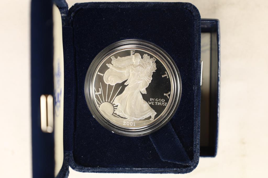 2001-W PROOF AMERICAN SILVER EAGLE WITH CERT IN (1 of 3)