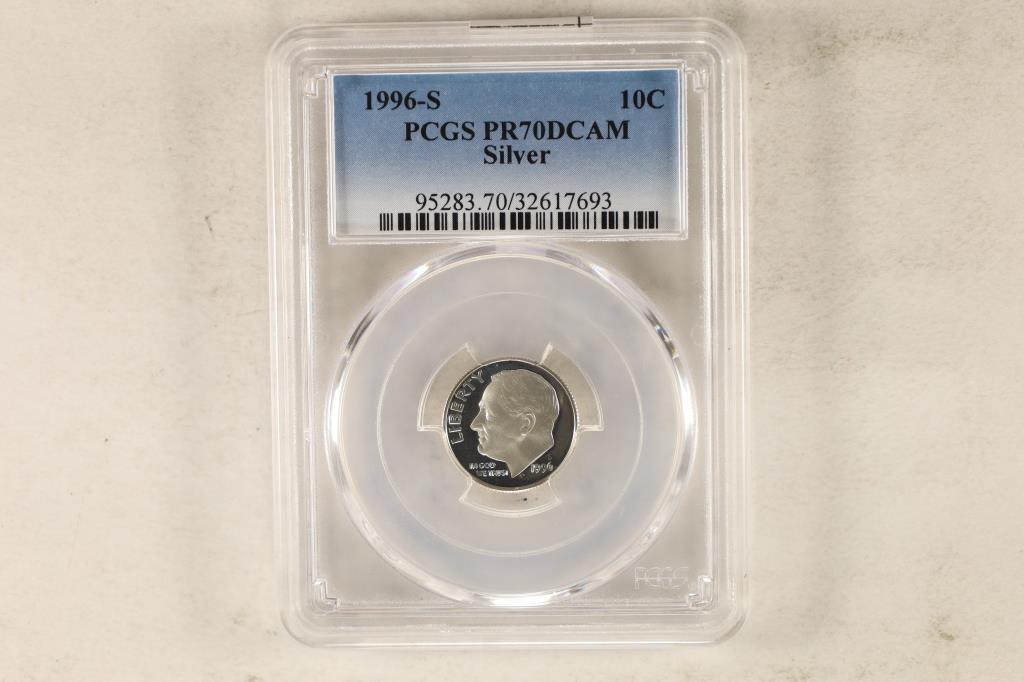 1996-S SILVER ROOSEVELT DIME PCGS PR70 DCAM (1 of 2)