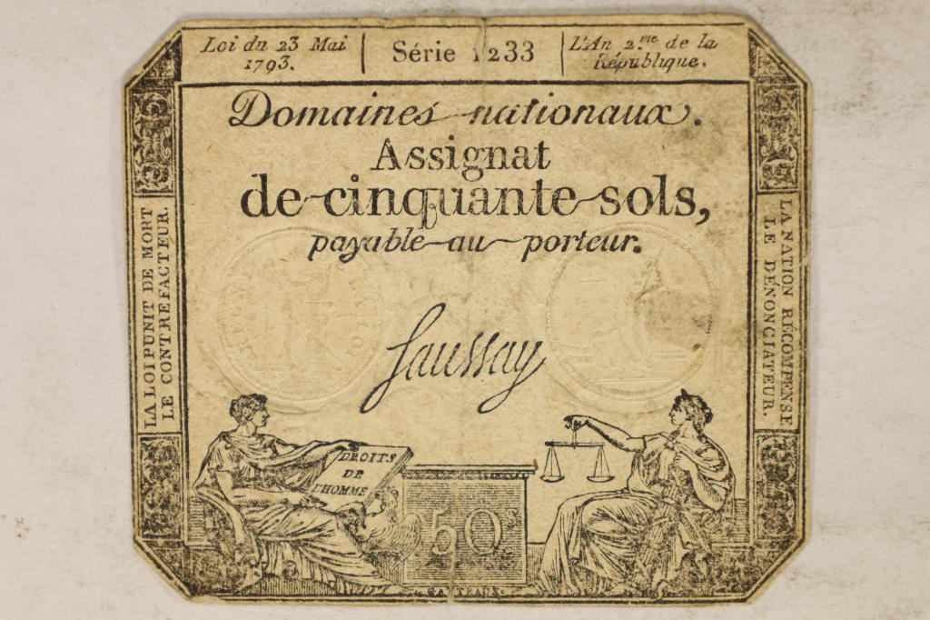 1793 FRANCE KINGDOM ASSIGNAT DOMAINES NATIONAUX (1 of 2)