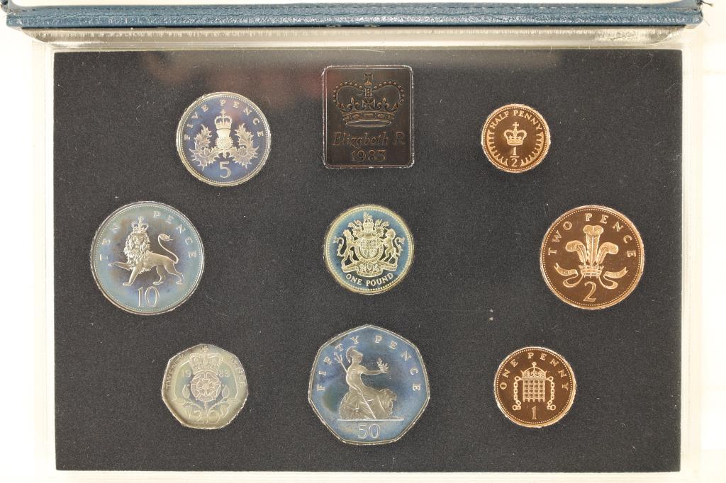 1983 UNITED KINGDOM 8 COIN PROOF SET NO OUTER BOX (1 of 4)