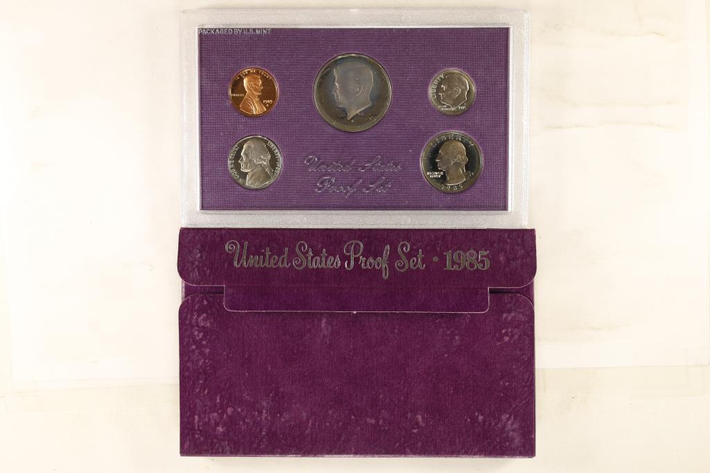 1985 US PROOF SET (WITH BOX): PLEASE WATCH FOR OUR NEXT AUCTION ON MON. OCT. 3RD, 2022 AT 7 PM EDT