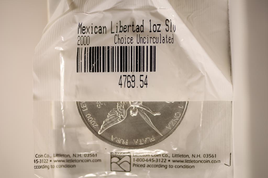 2000 MEXICAN LIBERTAD 1 OZ. SILVER CHOICE UNC (1 of 2)
