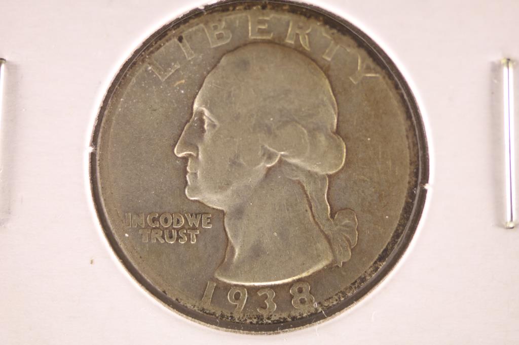 1938 WASHINGTON SILVER QUARTER SEMI KEY (1 of 2)