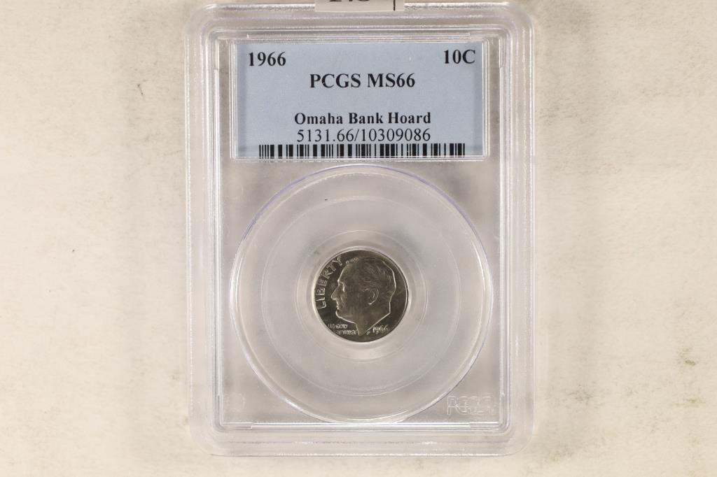 1966 ROOSEVELT DIME PCGS MS66 OMAHA BANK HOARD (1 of 2)