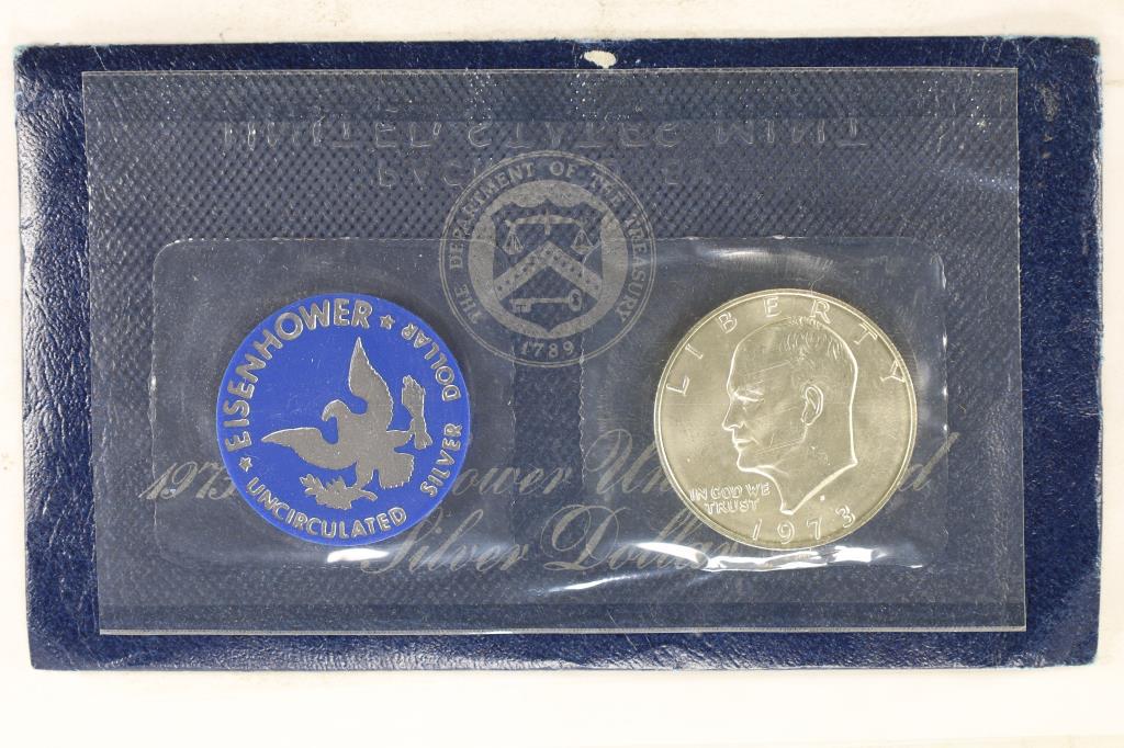 1973-S  IKE SILVER DOLLAR UNCIRCULATED (BLUE PACK) (1 of 2)