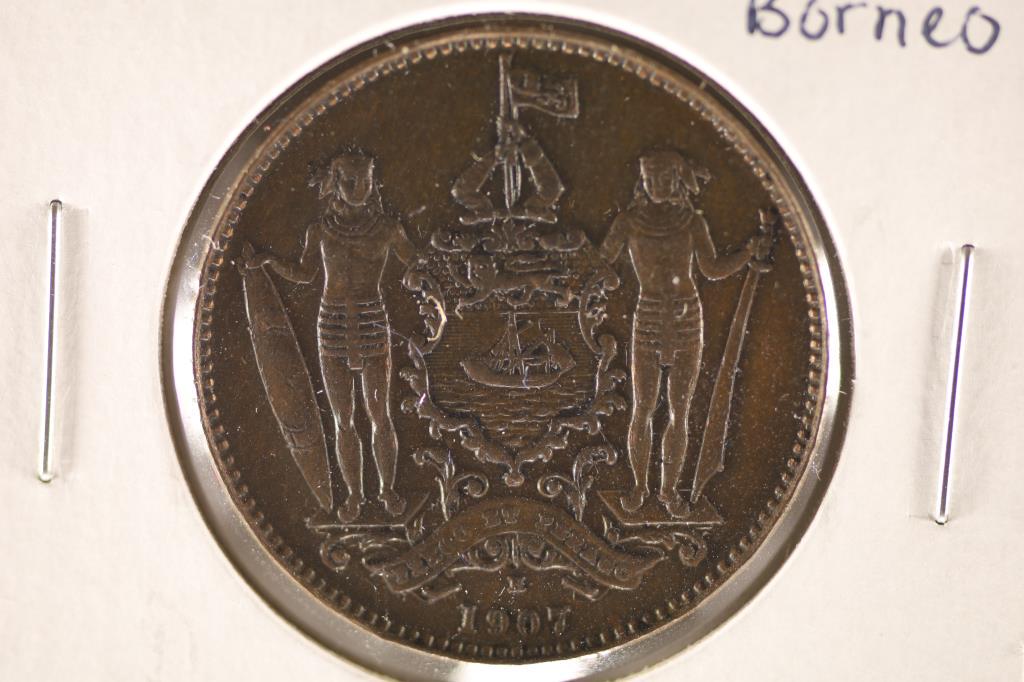 1907-H BRITISH NORTH BORNEO ONE CENT COIN KEY DATE (1 of 2)