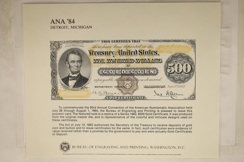 ANA '84 DETROIT MICHIGAN SOUVENIR CARD WITH (1 of 1)