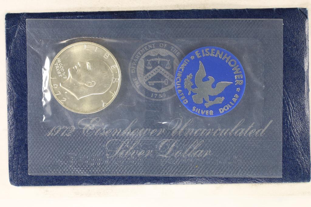1972-S  IKE SILVER DOLLAR UNCIRCULATED (BLUE PACK) (1 of 2)