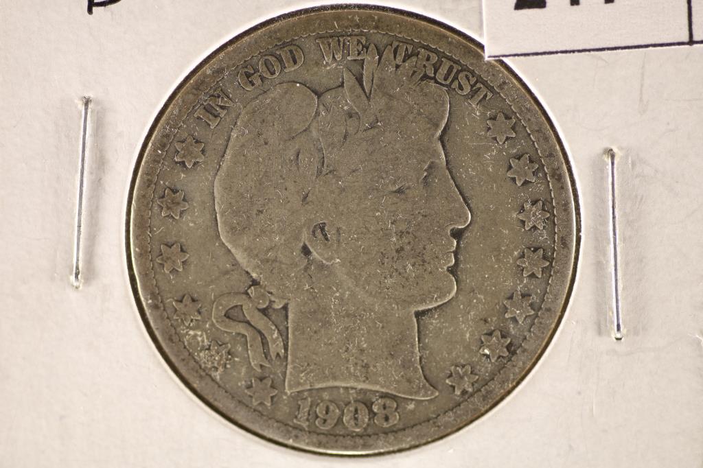 1908-D SILVER BARBER HALF DOLLAR (1 of 2)