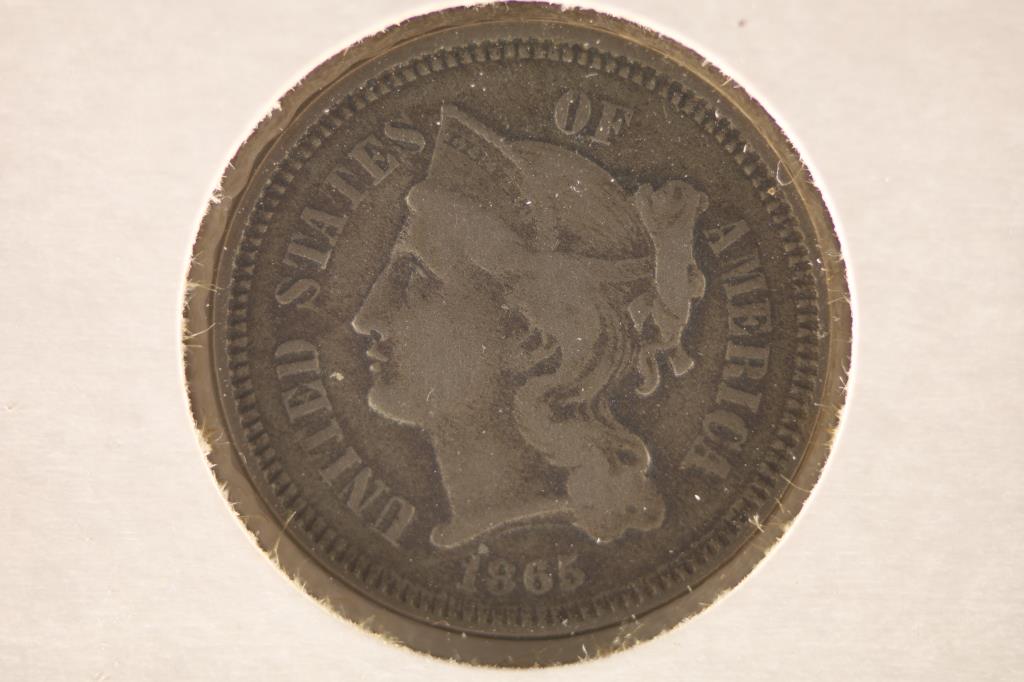 1865 US 3 CENT "NICKEL" PIECE (1 of 2)
