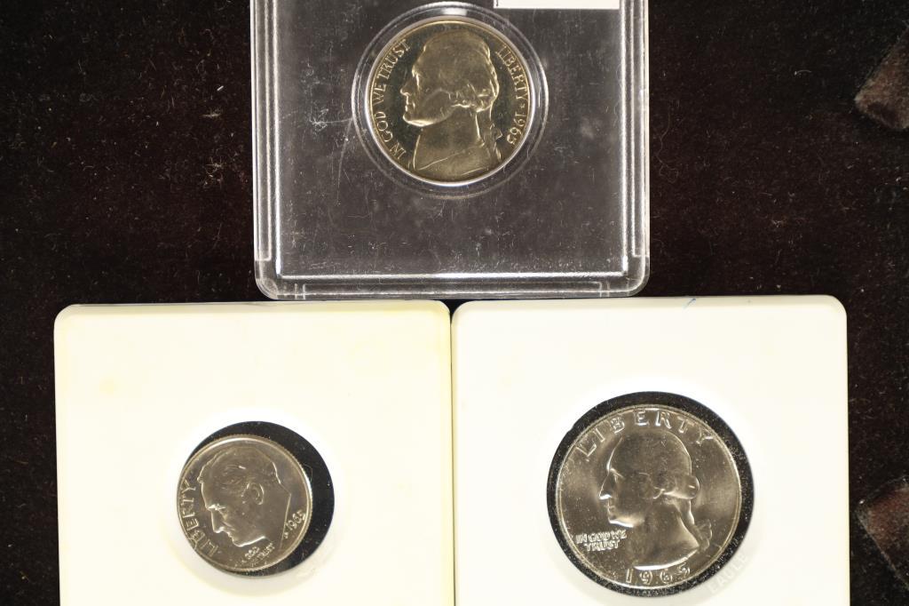 1965 SMS WASHINGTON QUARTER, ROOSEVELT DIME AND (1 of 2)