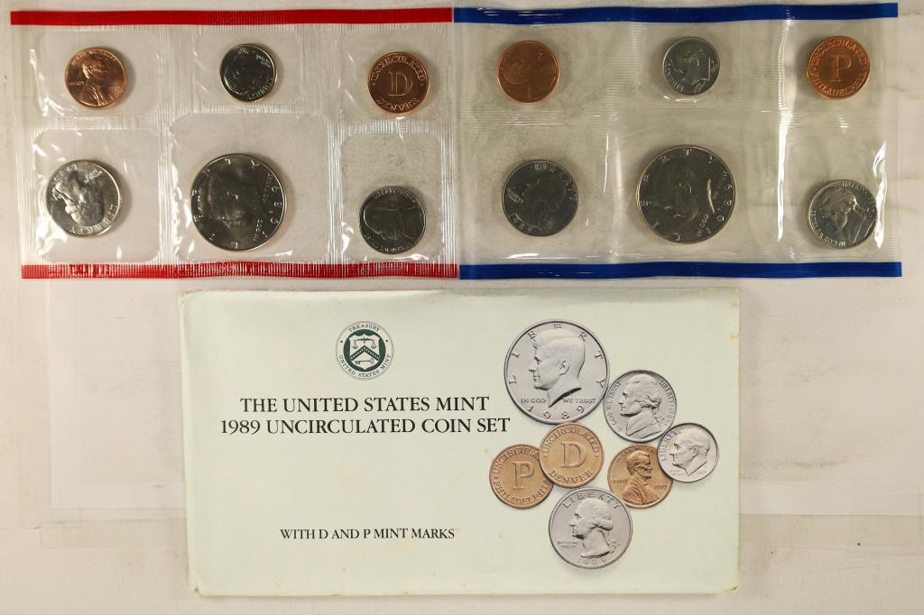 1989 US MINT SET (UNC) P/D (WITH ENVELOPE) (1 of 2)