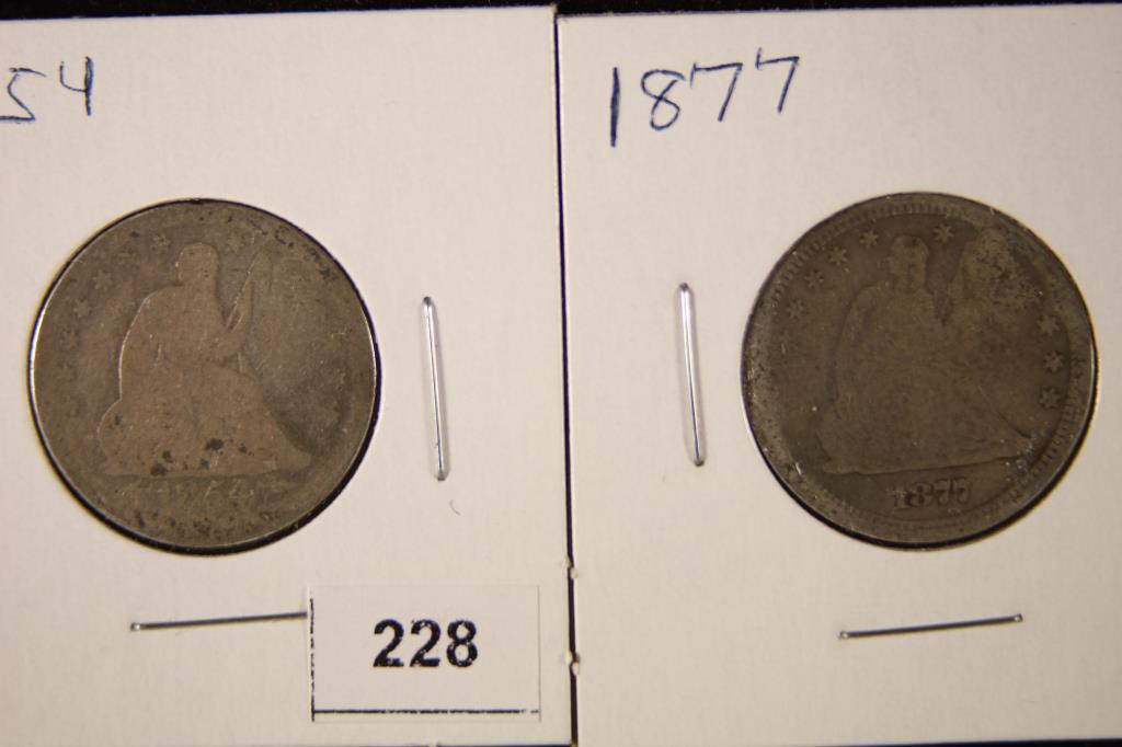 1854 & 1877 SEATED LIBERTY QUARTERS (1 of 2)