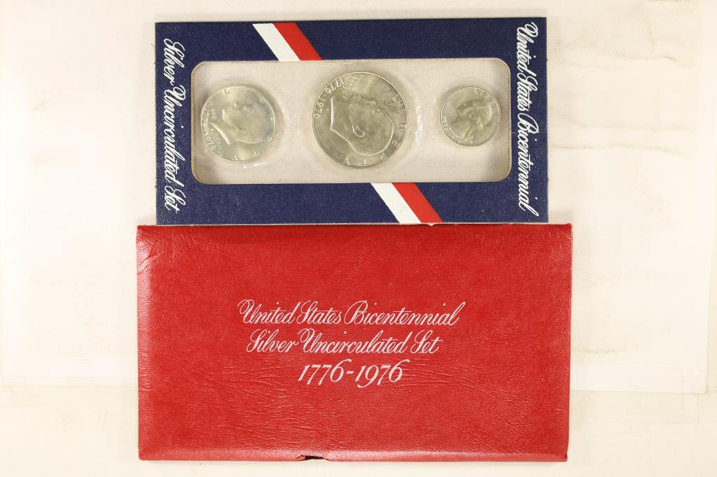 1976 US SILVER BICENTENNIAL 3 COIN UNC SET (1 of 2)