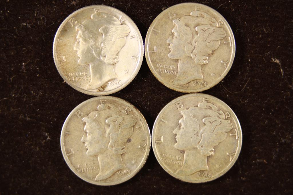 1943-S, 1943-D, 1943 & 1944-S SILVER MERCURY DIMES (1 of 2)