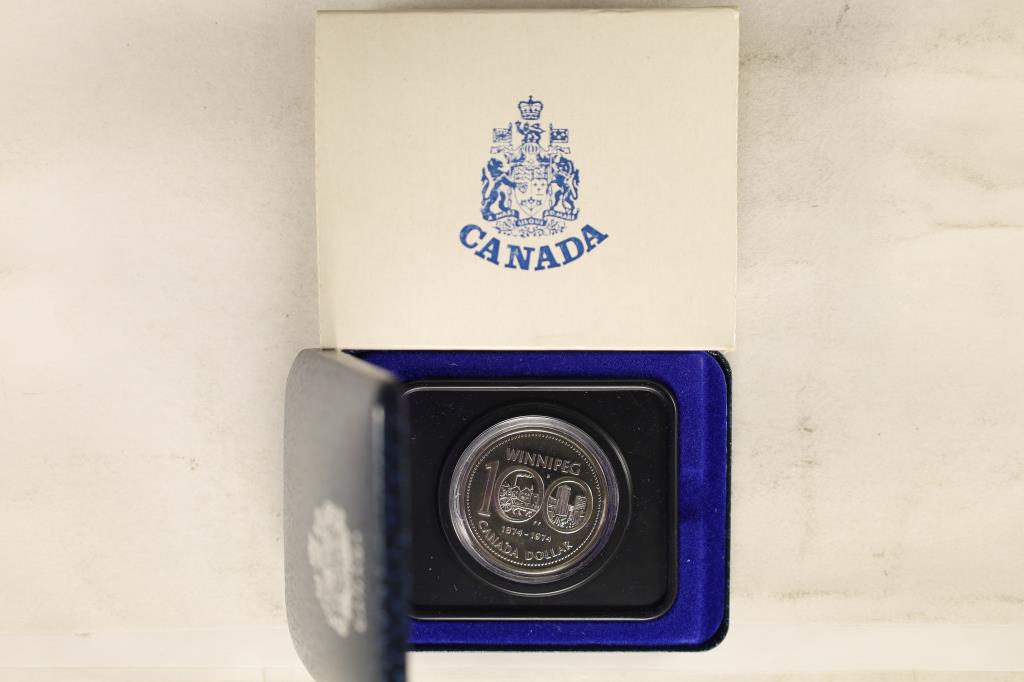 1974 CANADA UNC DOLLAR IN BLUE FLIP CASE, ORIGINAL (1 of 2)
