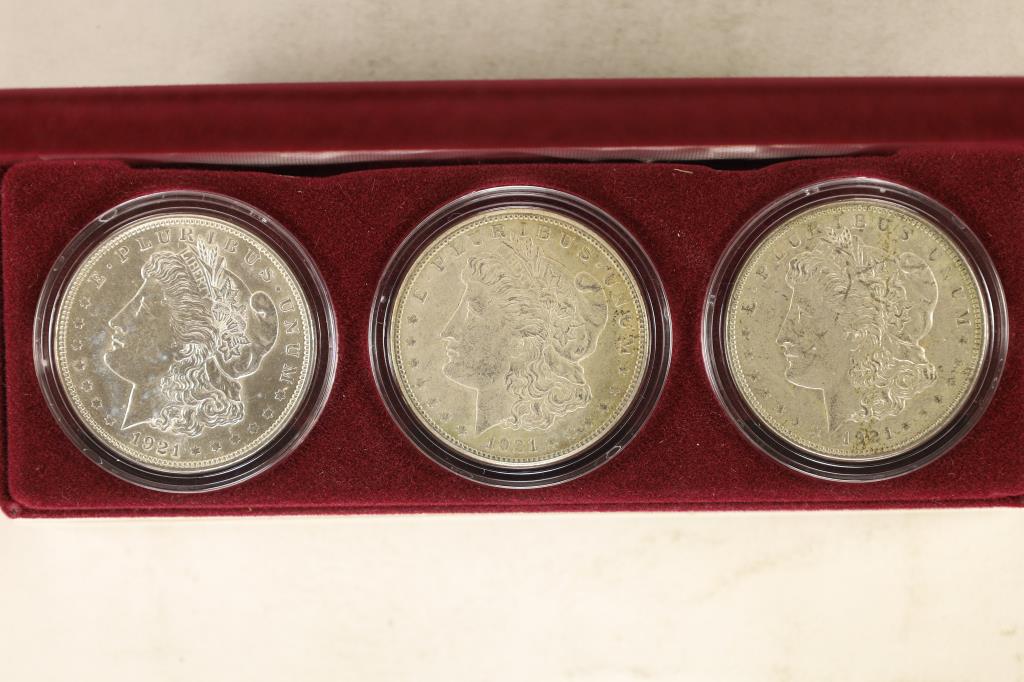 1921 P/D/S MORGAN SILVER DOLLAR 3 COIN SET IN (1 of 3)