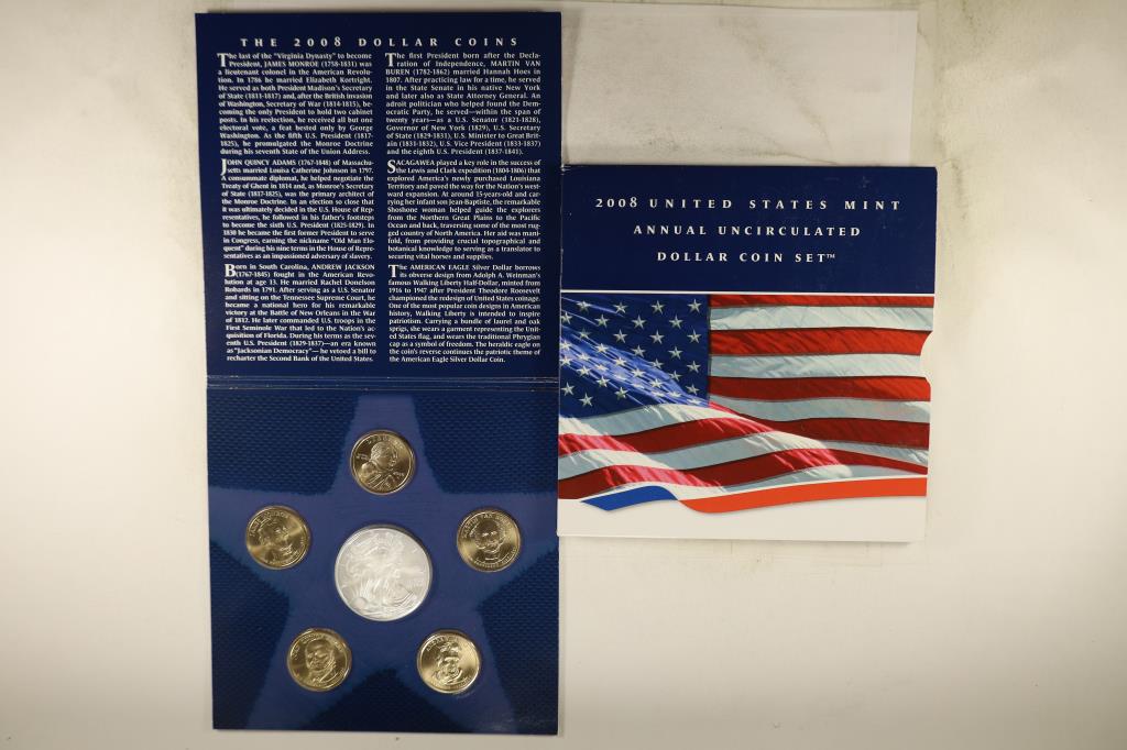 2008 US MINT ANNUAL UNC DOLLAR COIN SET (1 of 2)